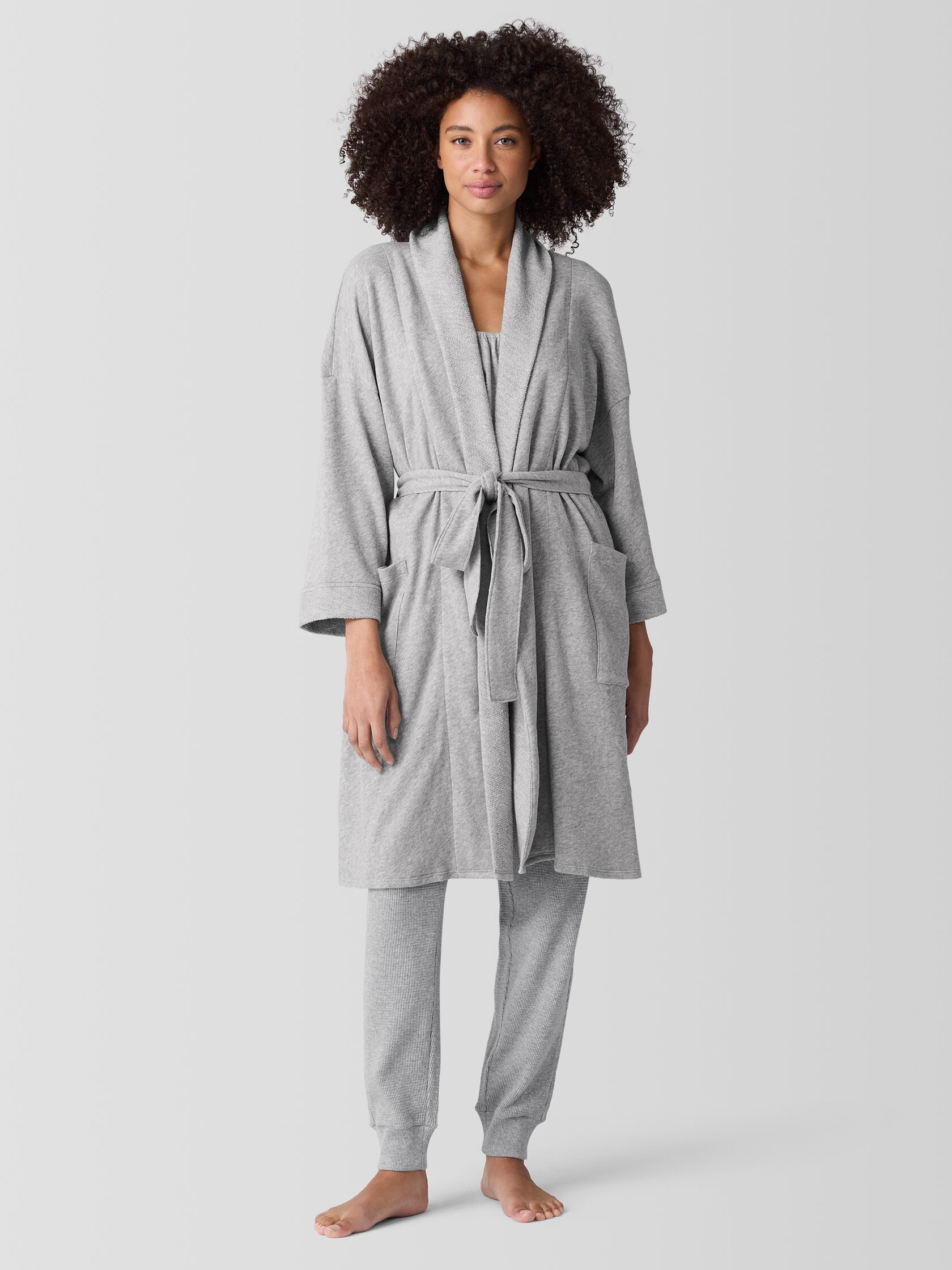 Mélange Lightweight Organic Cotton Terry Robe