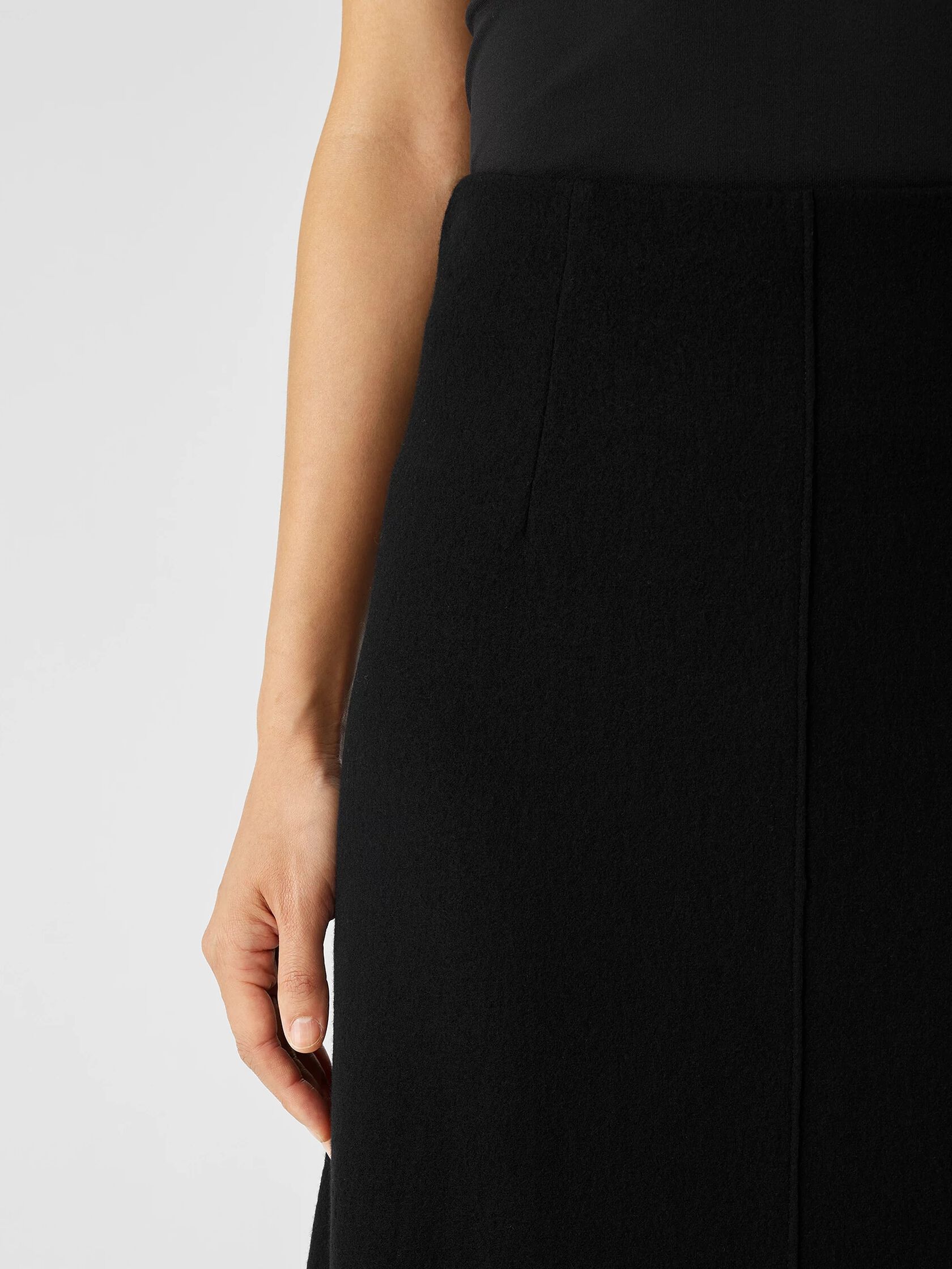 Boiled Wool Jersey A-Line Skirt