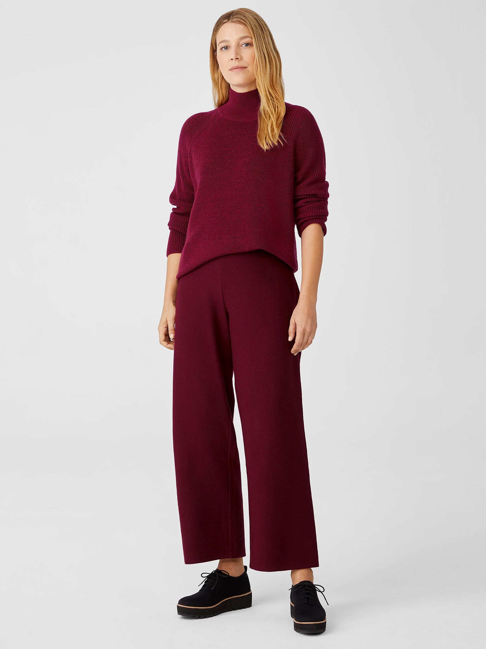 Boiled Wool Jersey Straight Pant