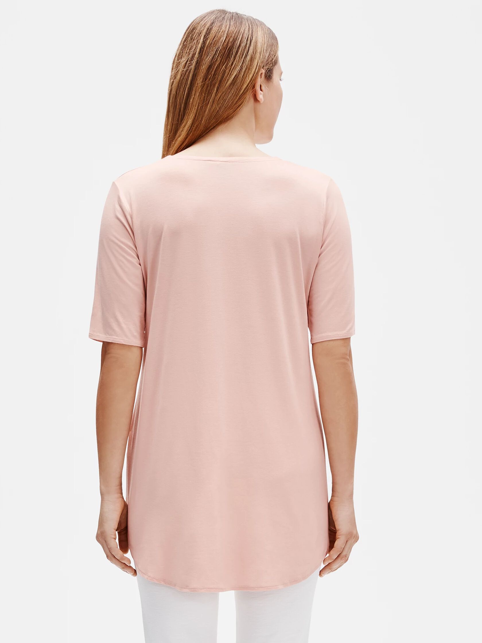 Fine Tencel Jersey Rounded V-Neck Tunic