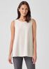 Silk Georgette Crepe Ballet Neck Tank