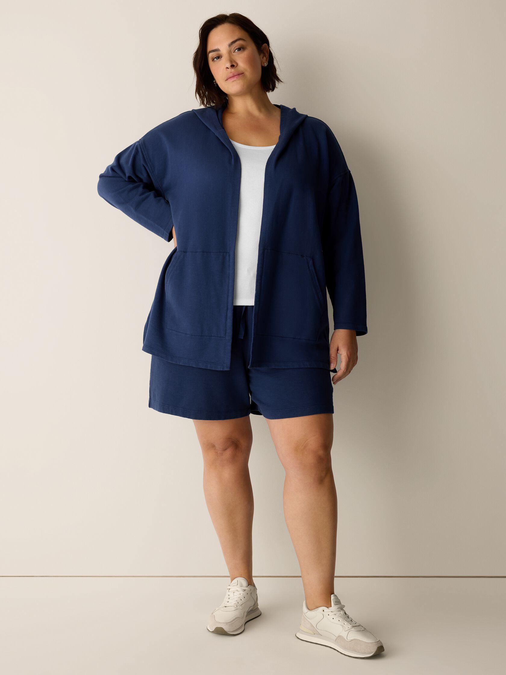 Garment-Dyed Organic Cotton Terry Hooded Jacket