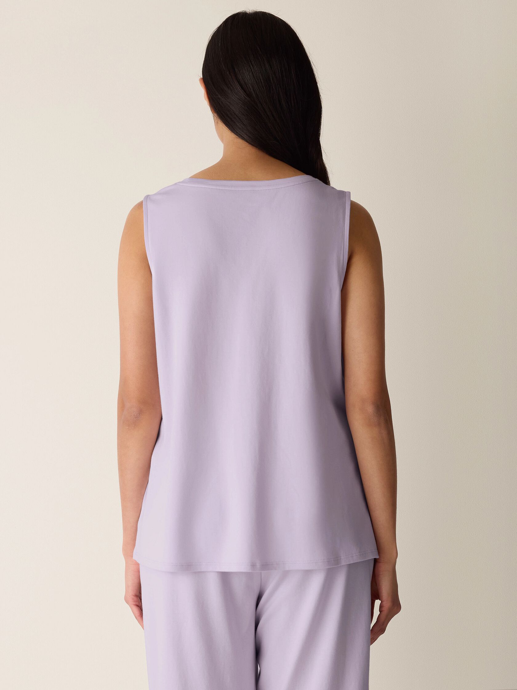 Organic Cotton Interlock Henley Sleep Tank