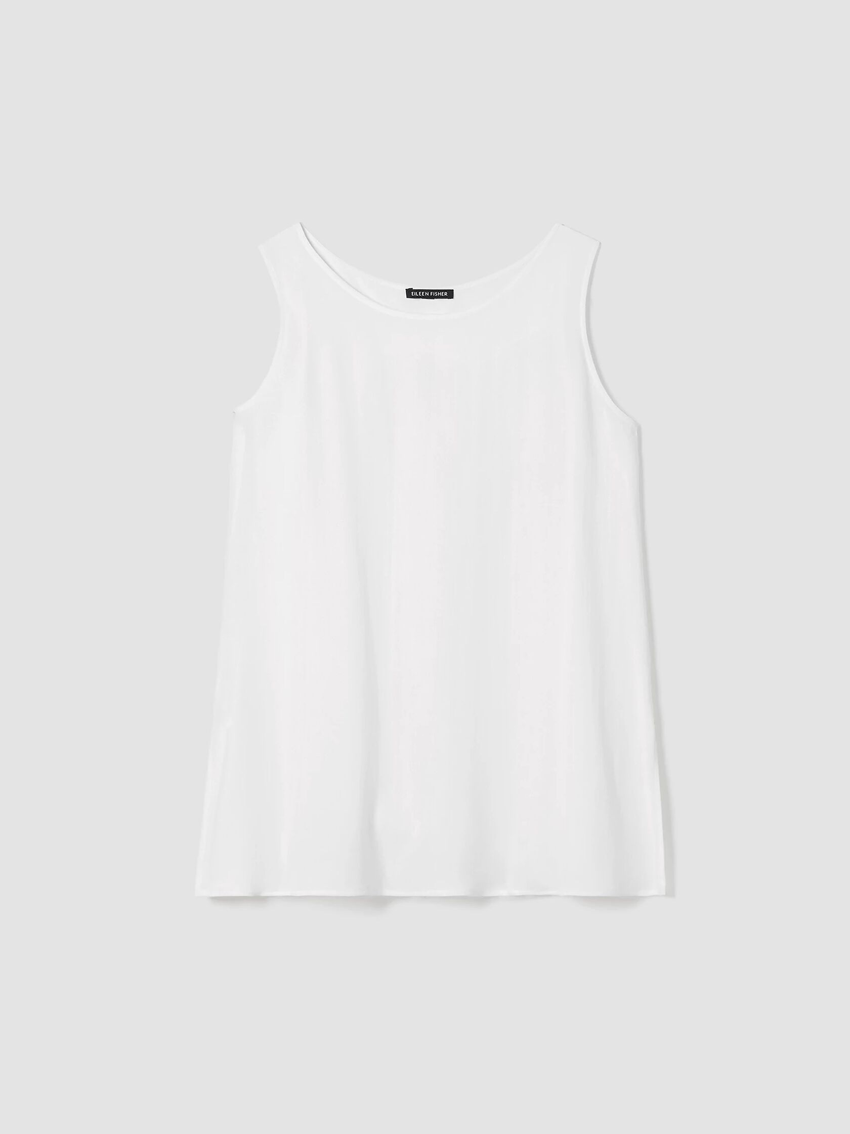 Silk Georgette Crepe Ballet Neck Long Tank
