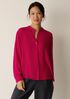 Silk Georgette Crepe Band Collar Top