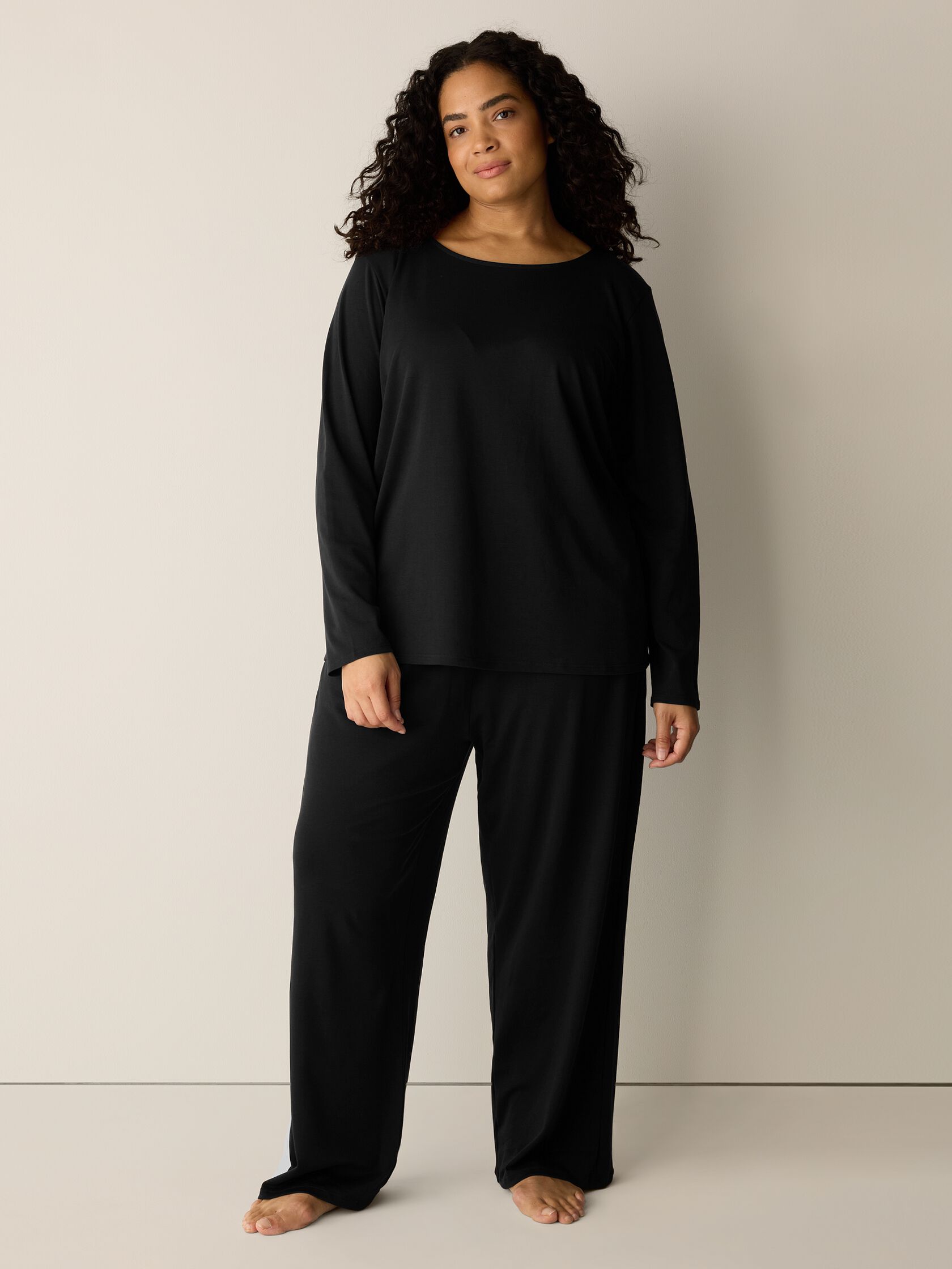 Organic Cotton Interlock Crew Neck Sleep Top