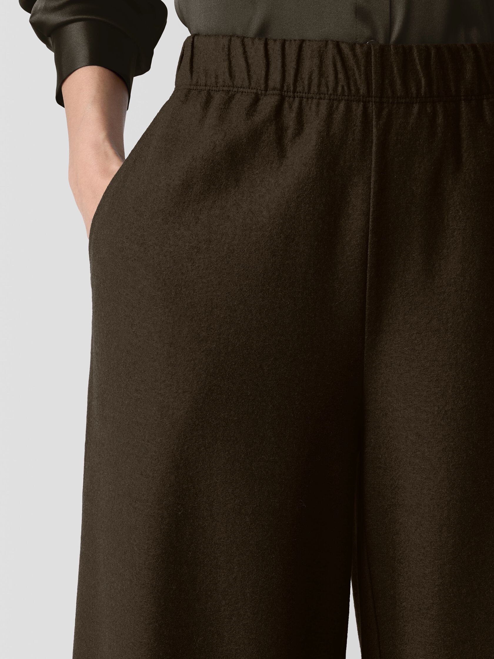 Felted Wool Jersey Wide-Leg Pant in Regenerative Wool
