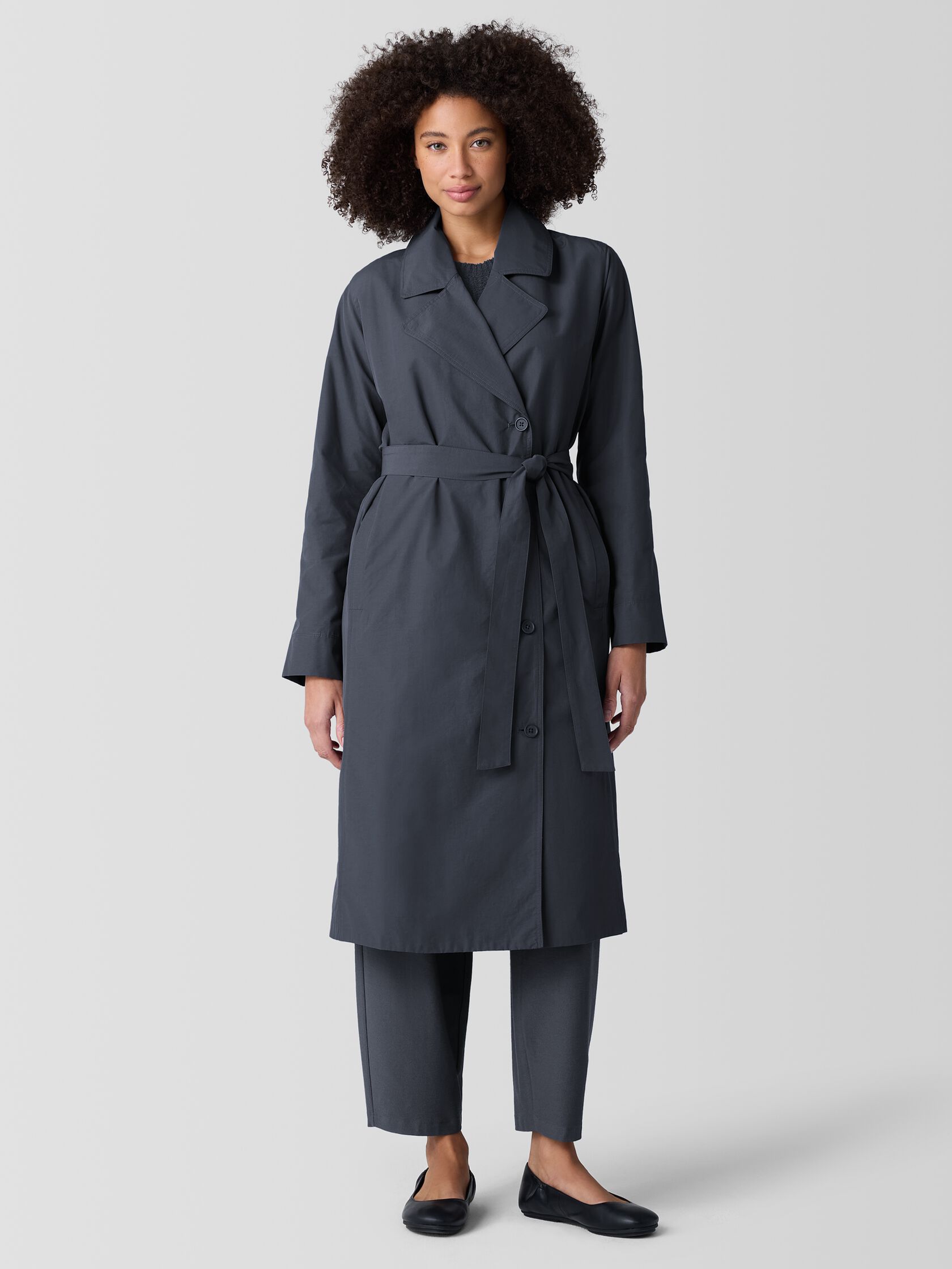 Light Cotton Nylon Trench Coat