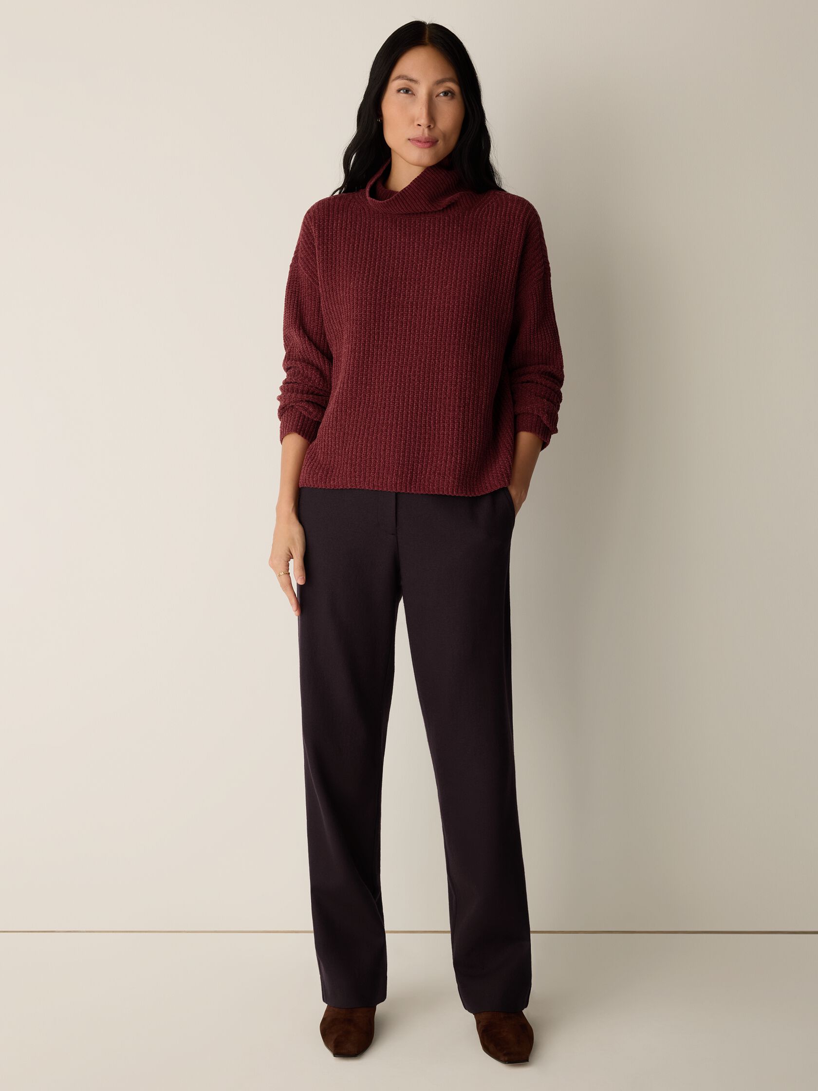Organic Cotton Chenille Turtleneck Top