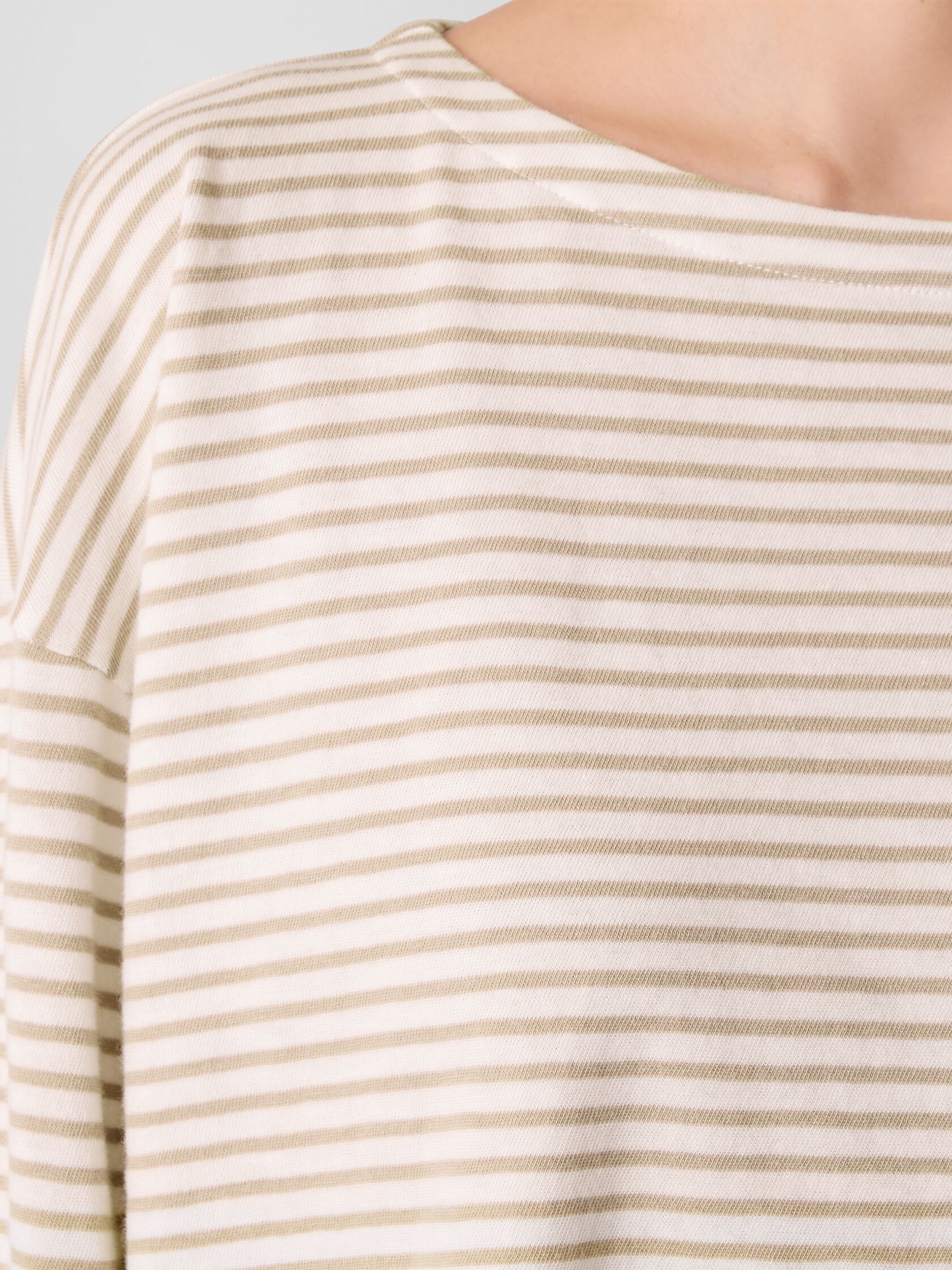 Striped Organic Cotton Slub Bateau Neck Top