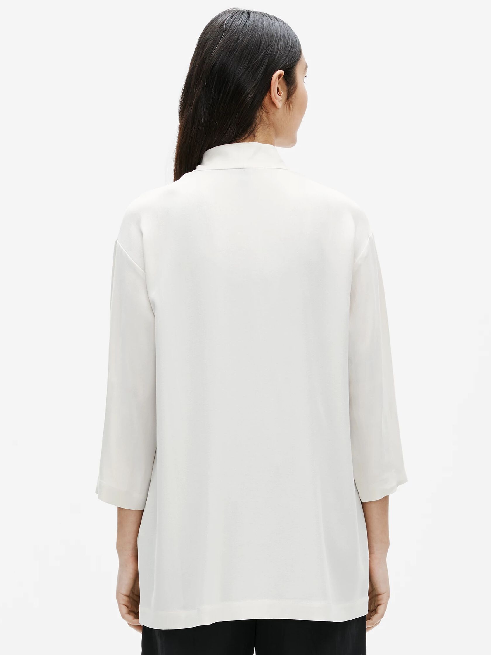 Silk Georgette Crepe High Collar Jacket