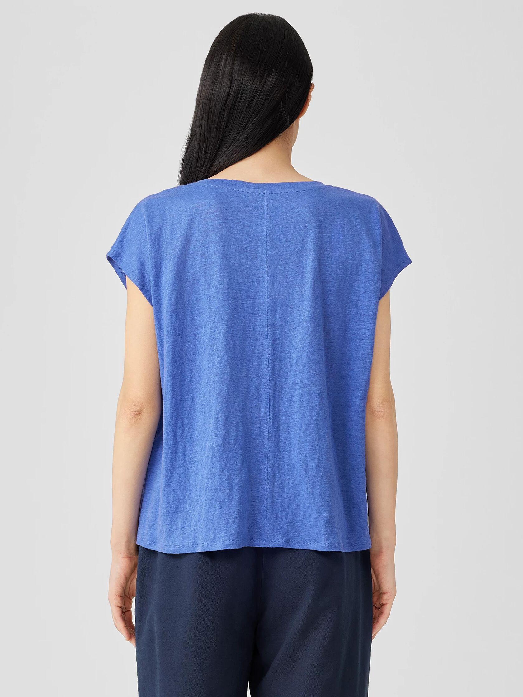 Organic Linen Jersey V-Neck Tee