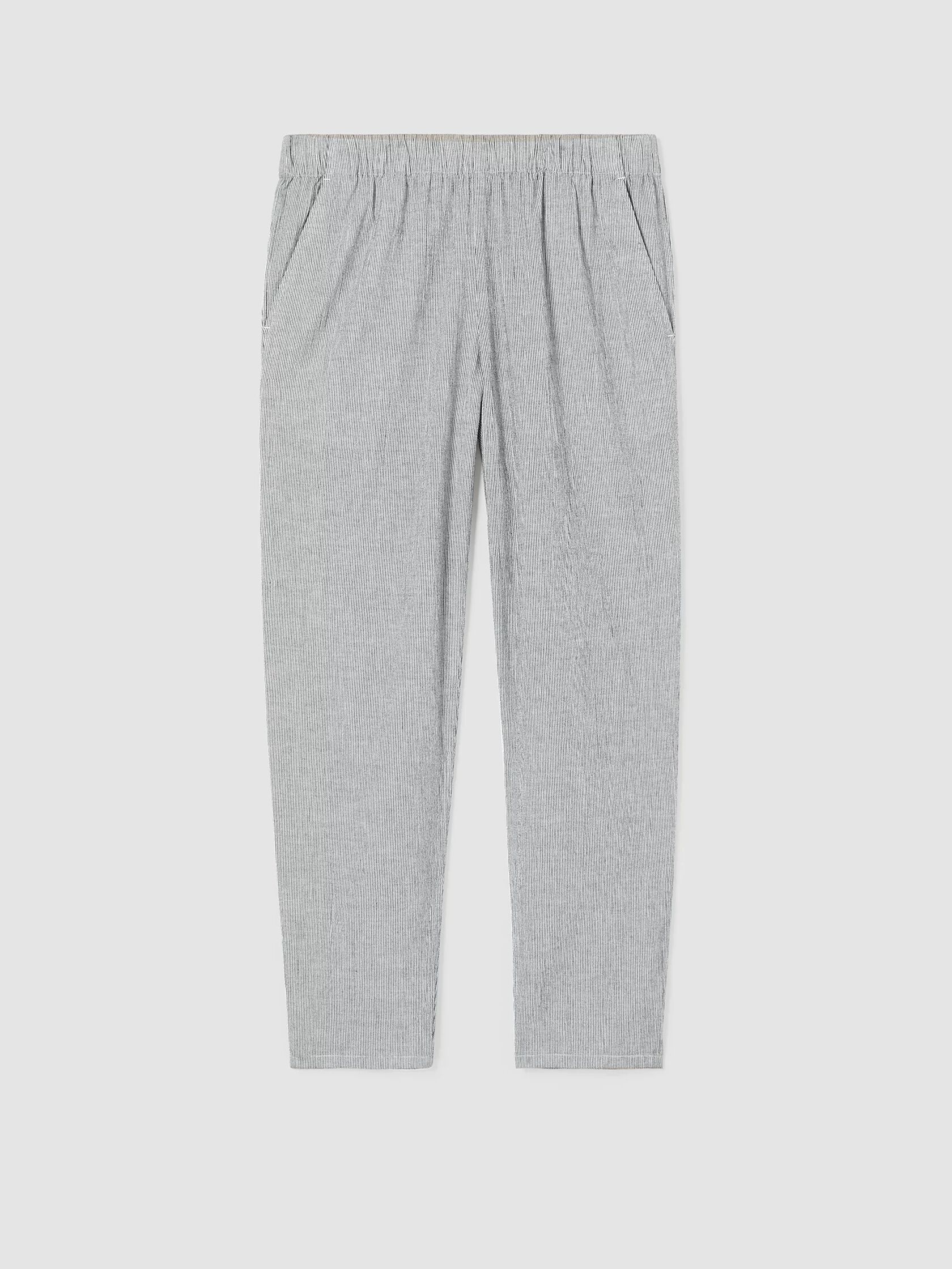 Organic Cotton Linen Ticking Stripe Tapered Pant