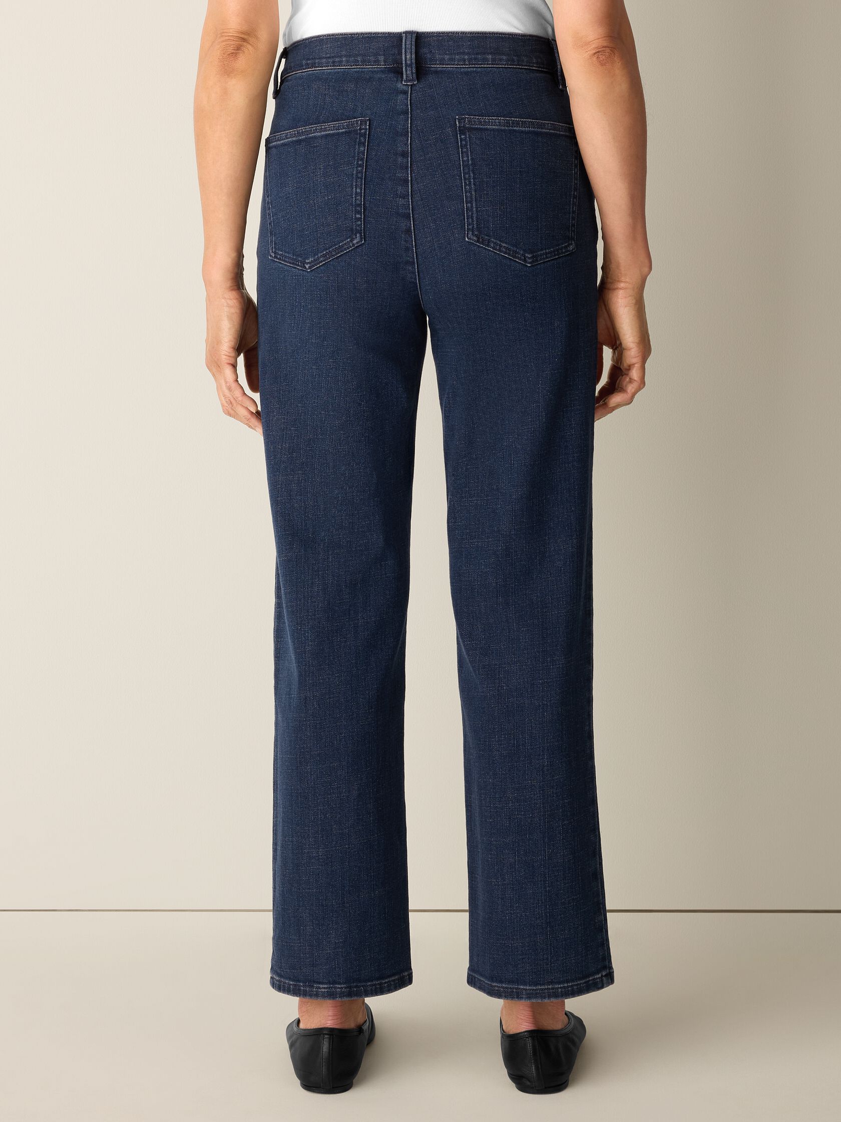 Cotton Stretch Denim Straight Jean