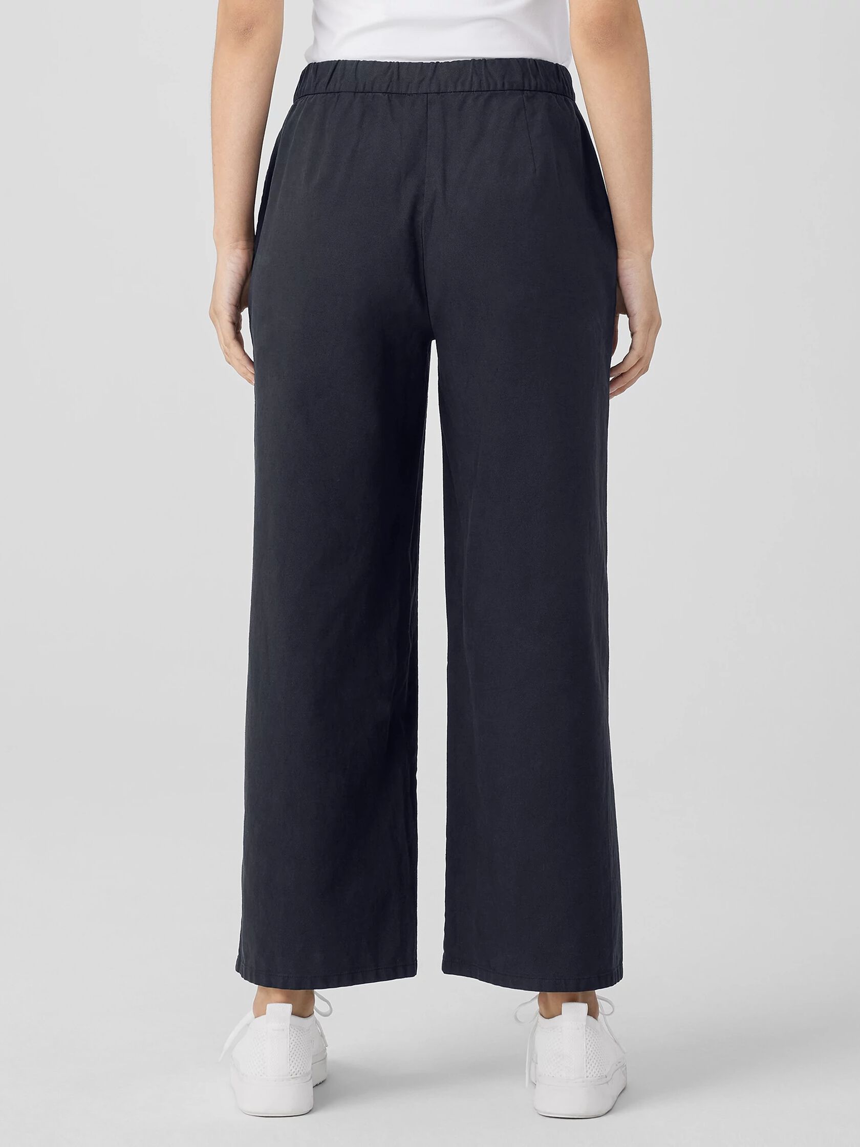 Cotton Hemp Stretch Wide-Leg Pant