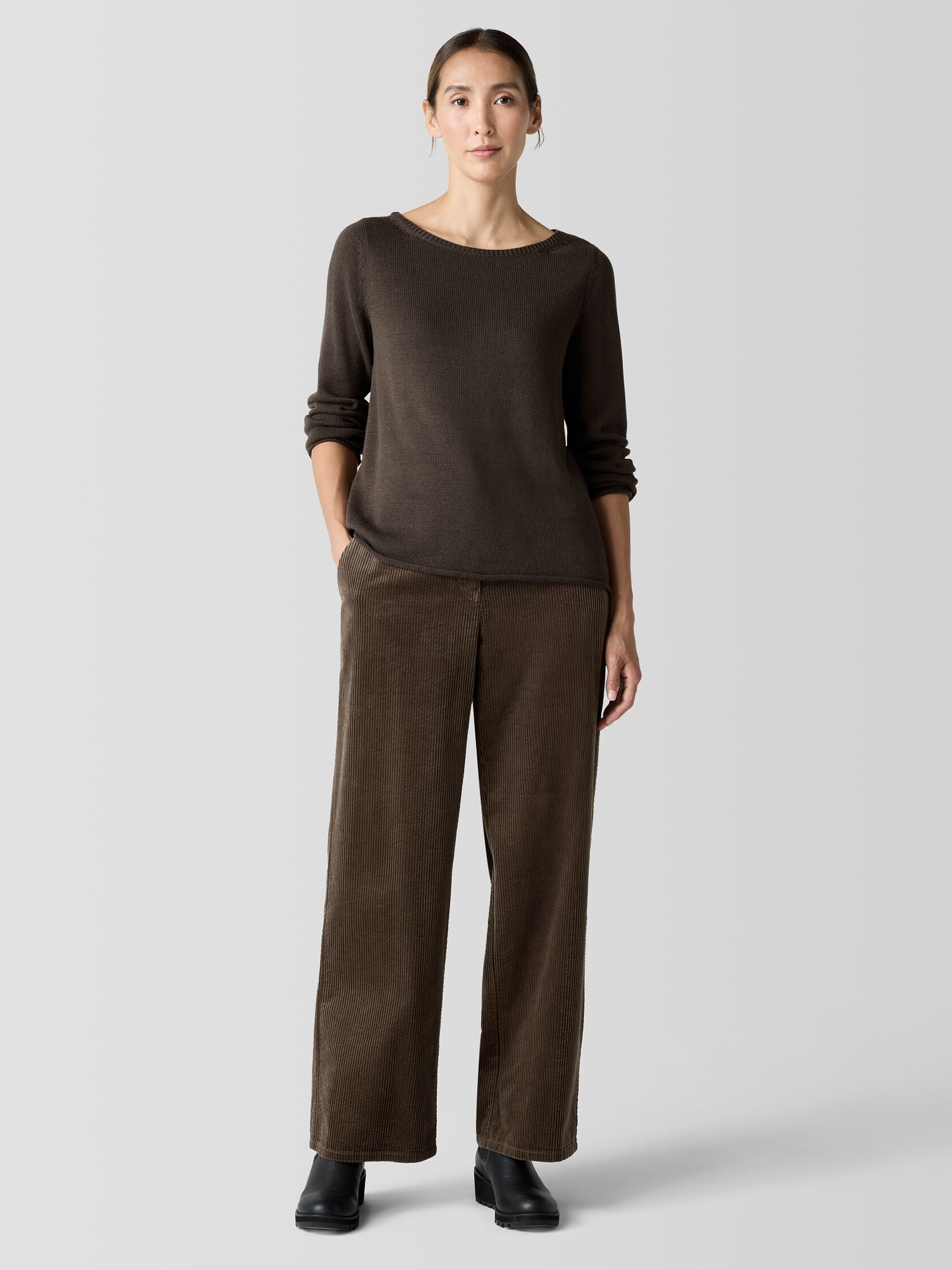 Peruvian Cotton Blend Bateau Neck Top