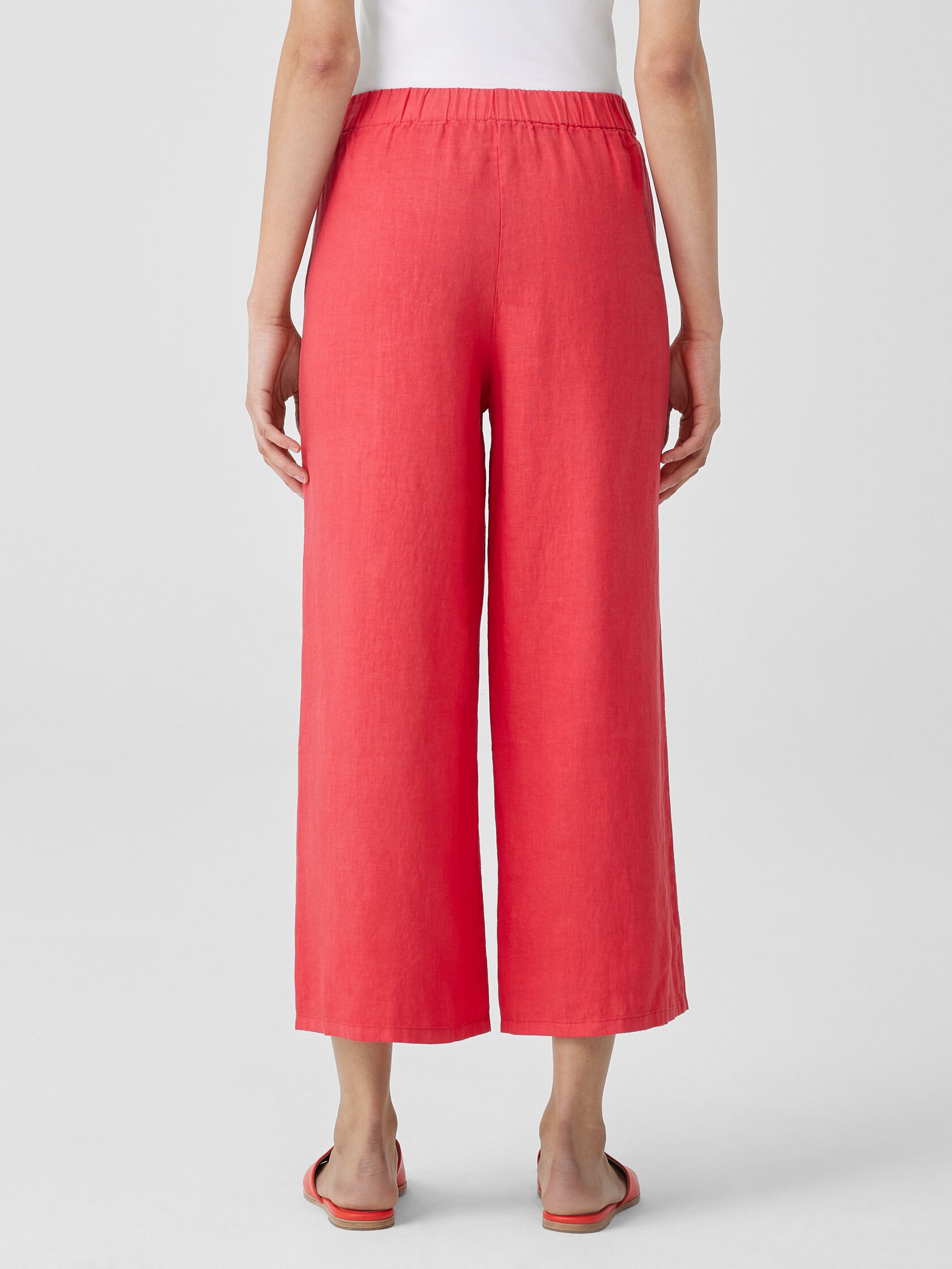 Garment-Dyed Organic Linen Wide-Leg Pant