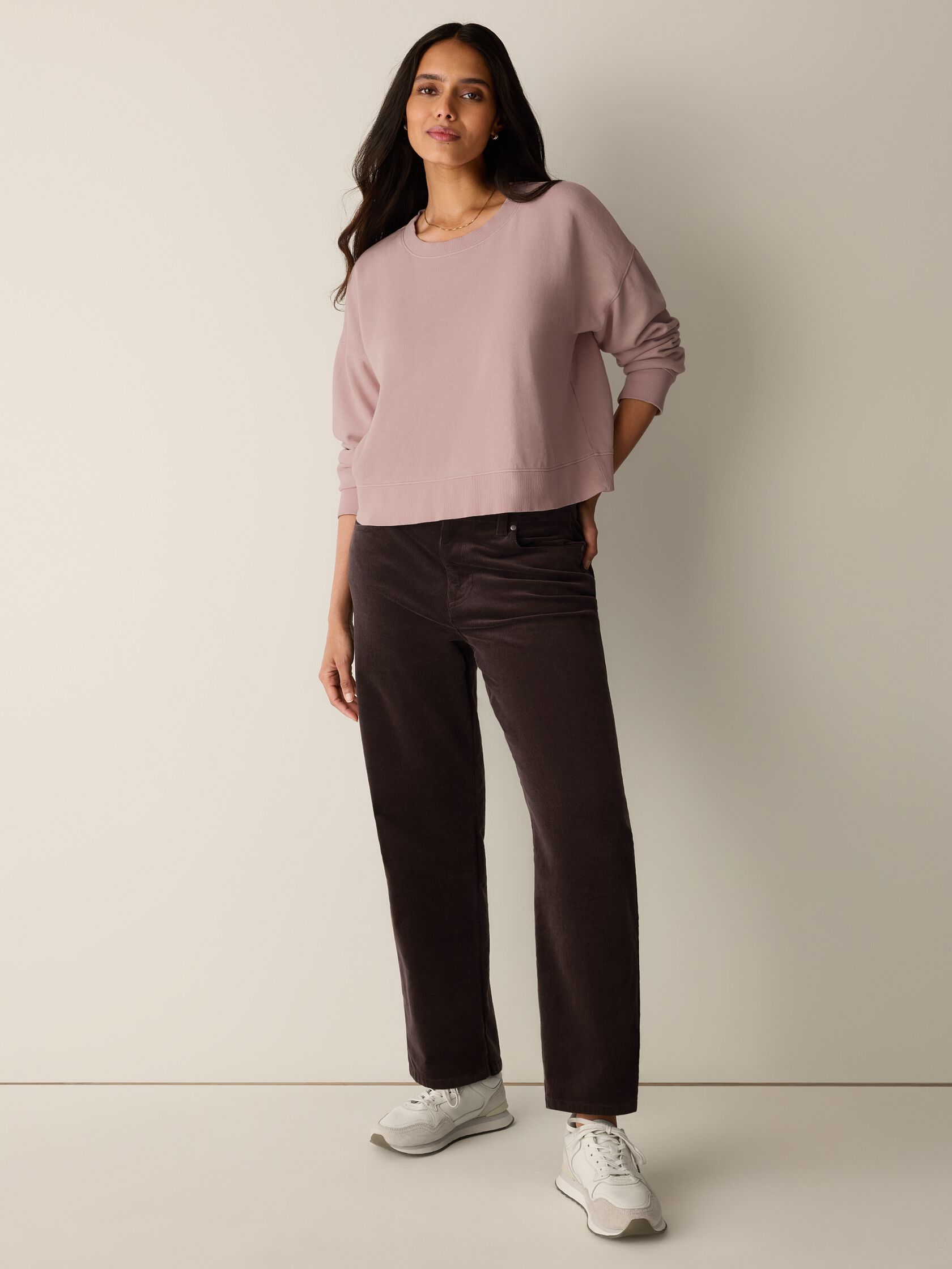 Garment-Dyed Organic Cotton Terry Cropped Box-Top