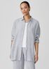 Striped Organic Linen Crinkle Classic Collar Shirt