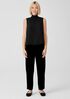 Silk Georgette Crepe Mock Neck Tank