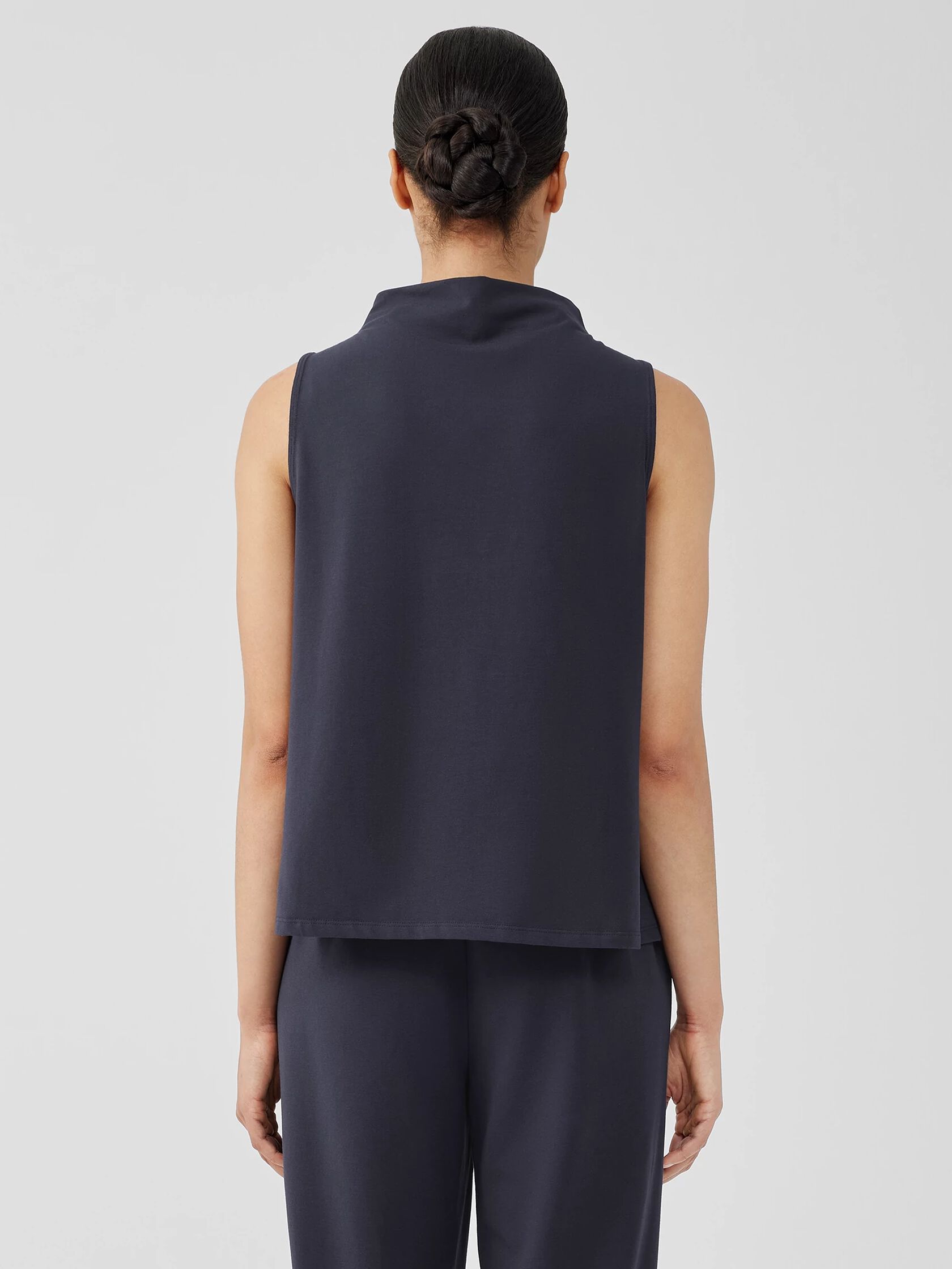 Pima Cotton Stretch Jersey Funnel Neck Tank