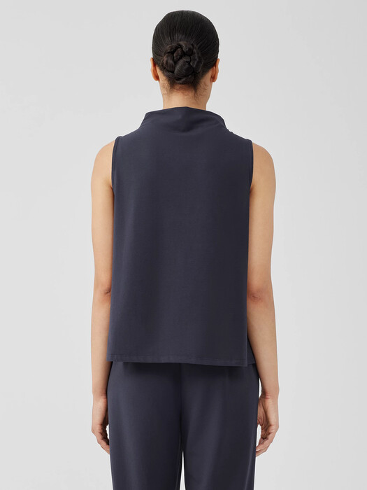 Pima Cotton Stretch Jersey Funnel Neck Tank