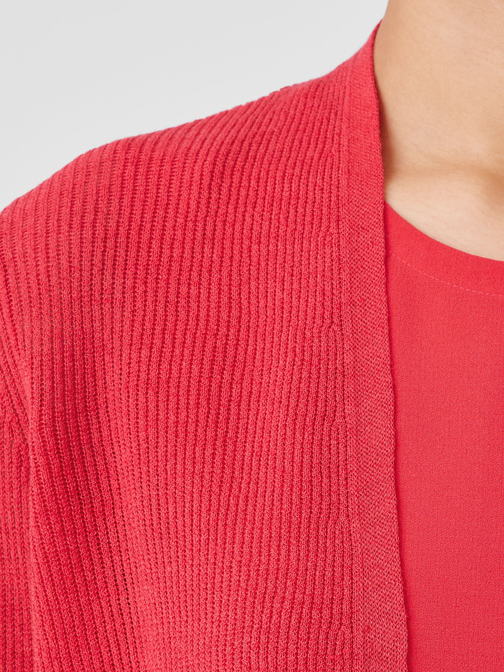 Organic Linen Cotton Airy Tuck Cropped Cardigan