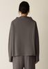 Waffle Cotton Blend Doubleknit Funnel Neck Box-Top