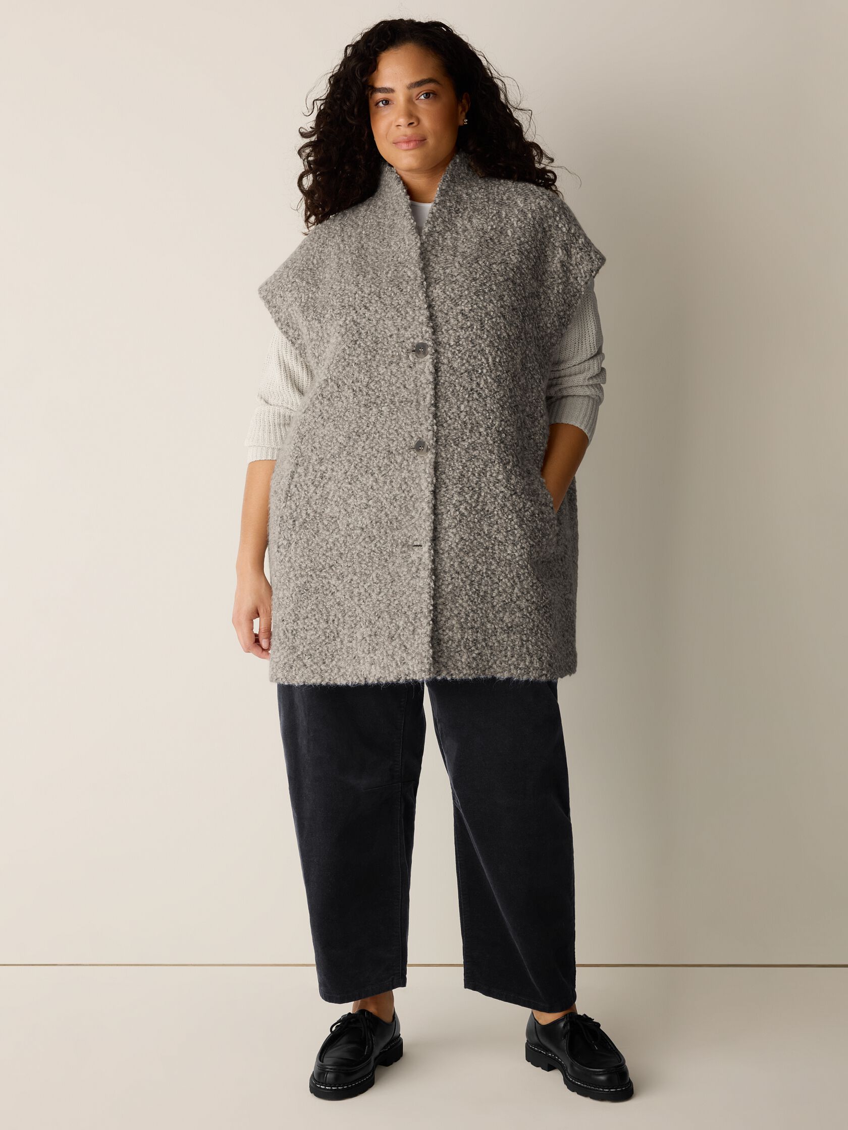 Curly Alpaca Wool Blend Vest