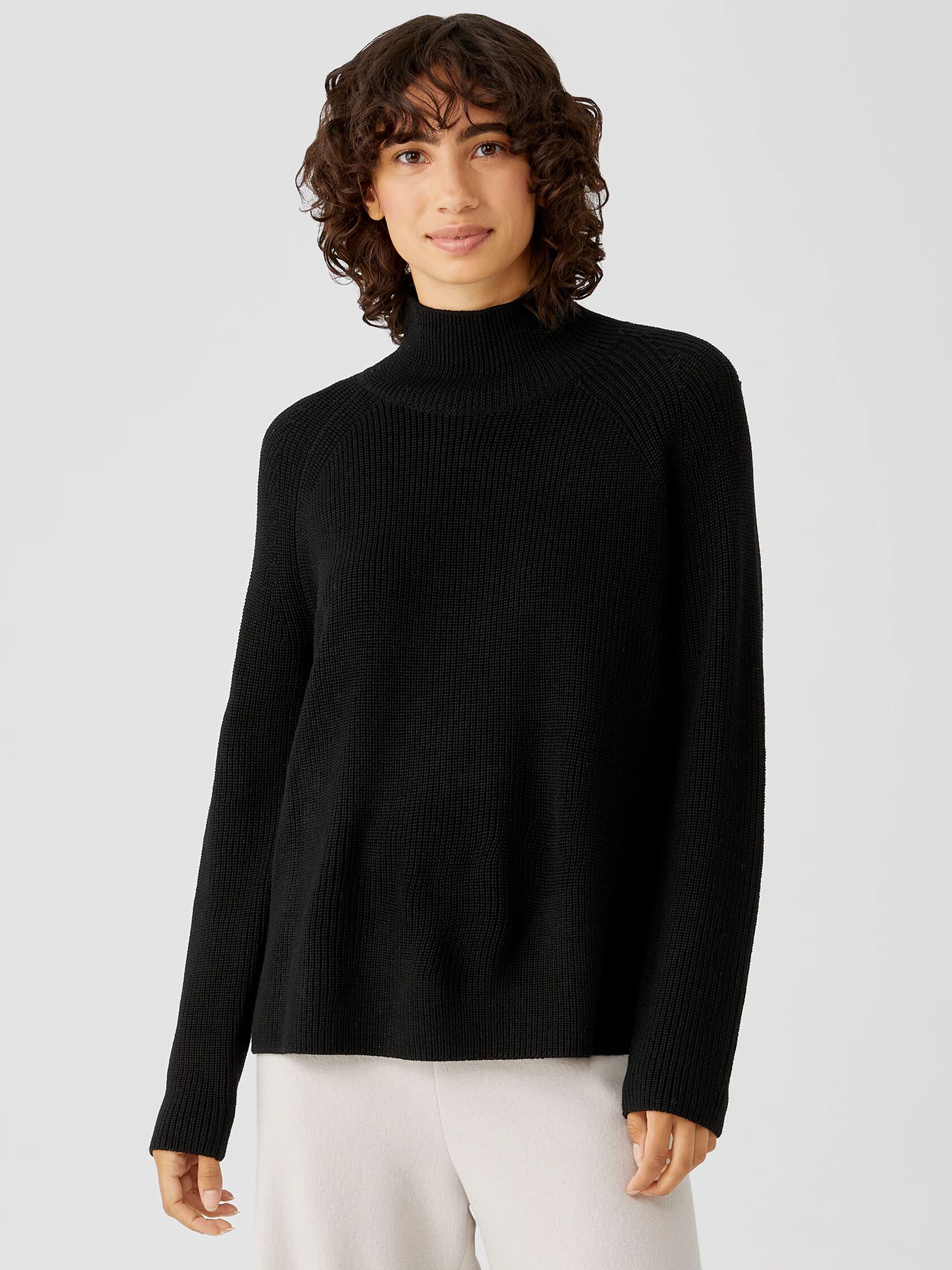 Merino Wool Turtleneck Top