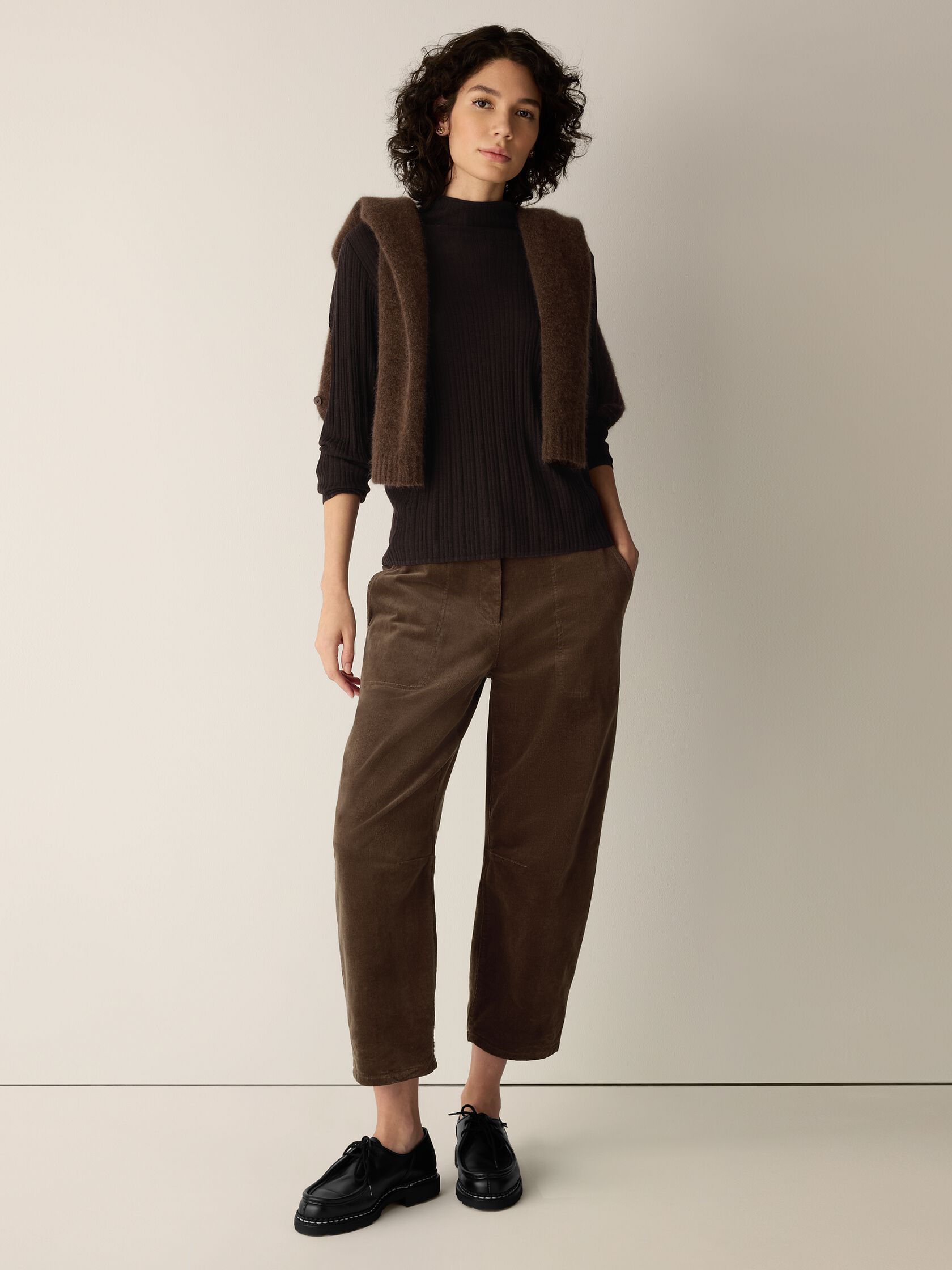 Superfine Merino Turtleneck Top in Regenerative Wool
