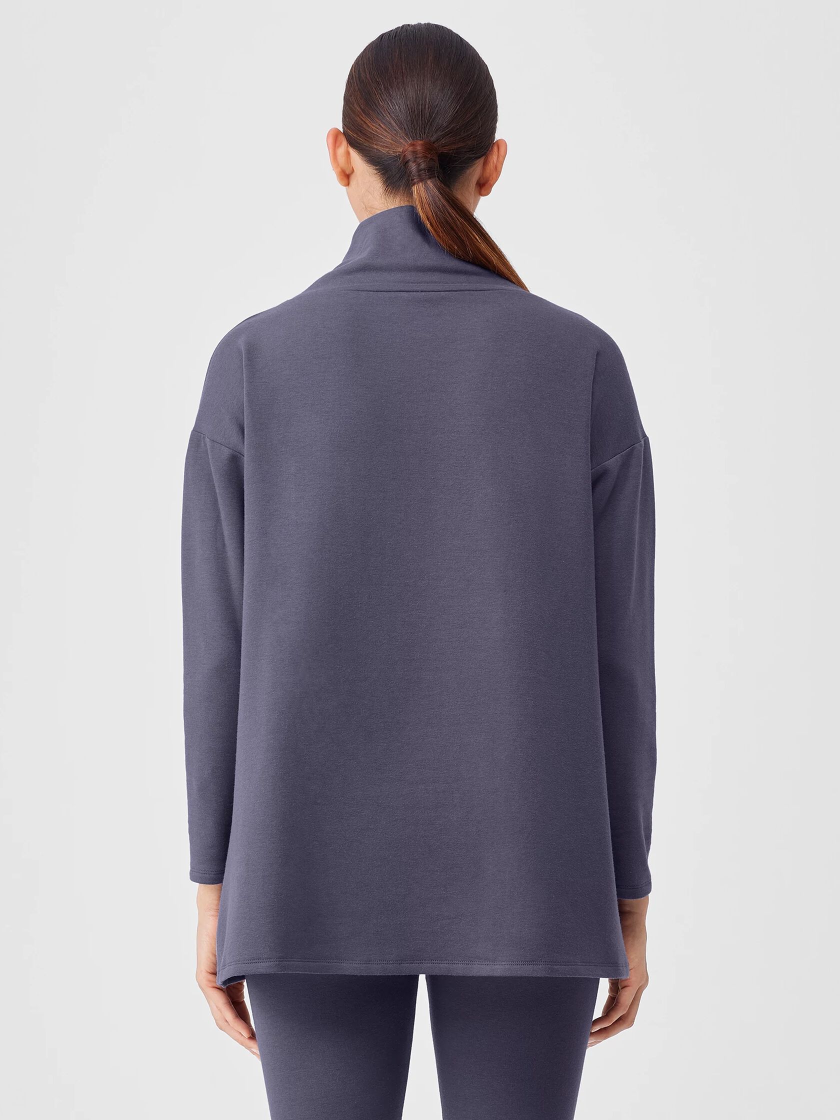 Cozy Brushed Terry Hug Funnel Neck Top