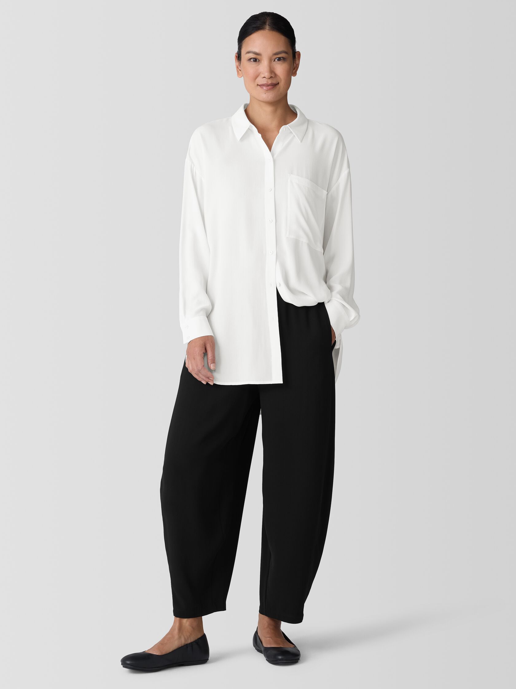 Silk Georgette Crepe Lantern Pant