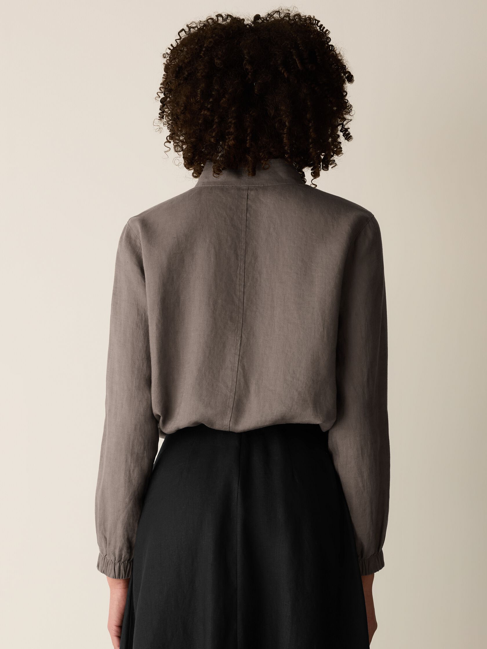 Organic Linen Stand Collar Jacket