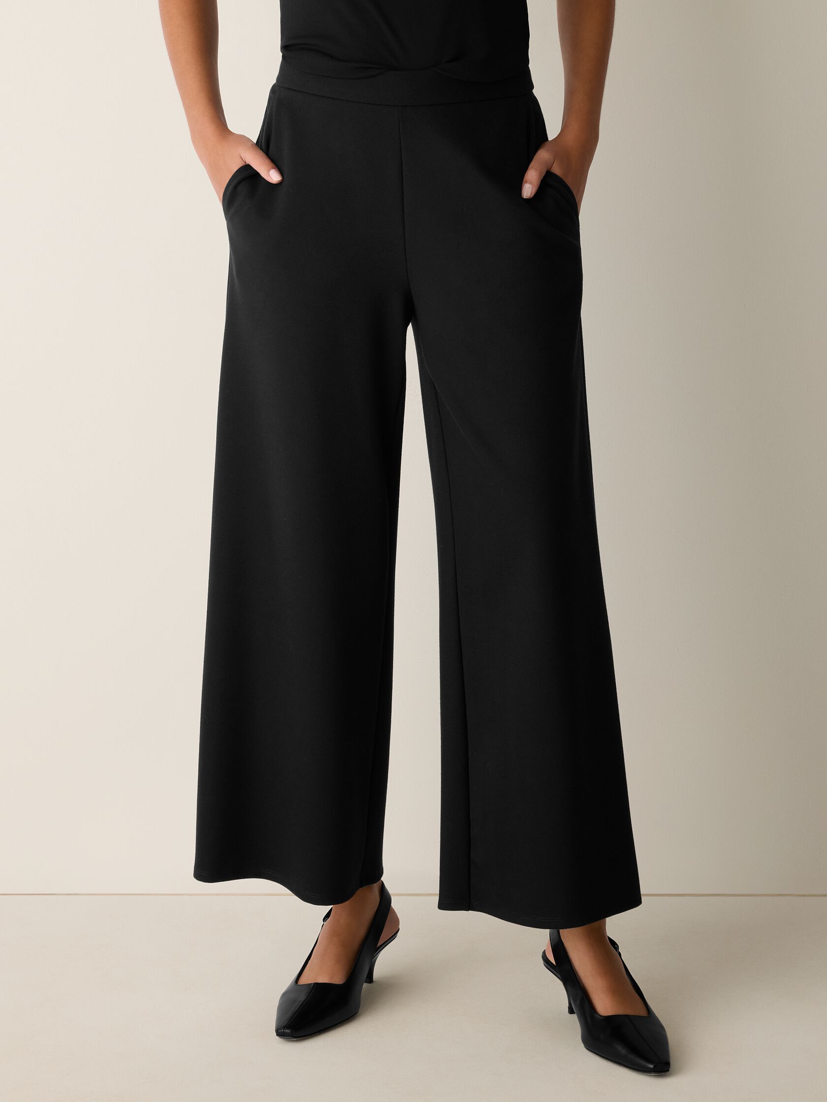 Lightweight Ponte Wide-Leg Pant
