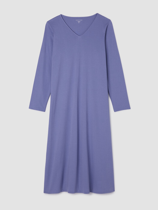 Organic Cotton Interlock V-Neck Sleep Dress