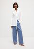 Cotton Stretch Denim Wide-Leg Trouser