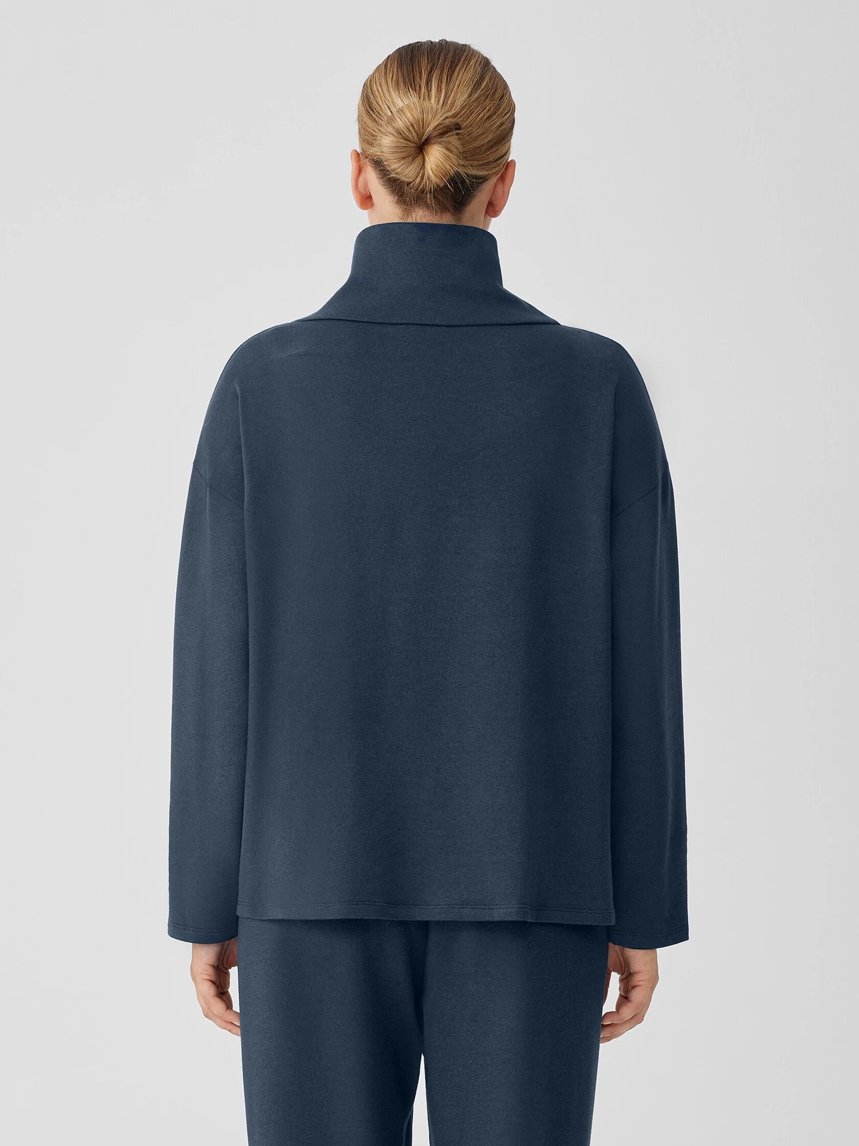 Cozy Brushed Terry Hug Funnel Neck Box-Top