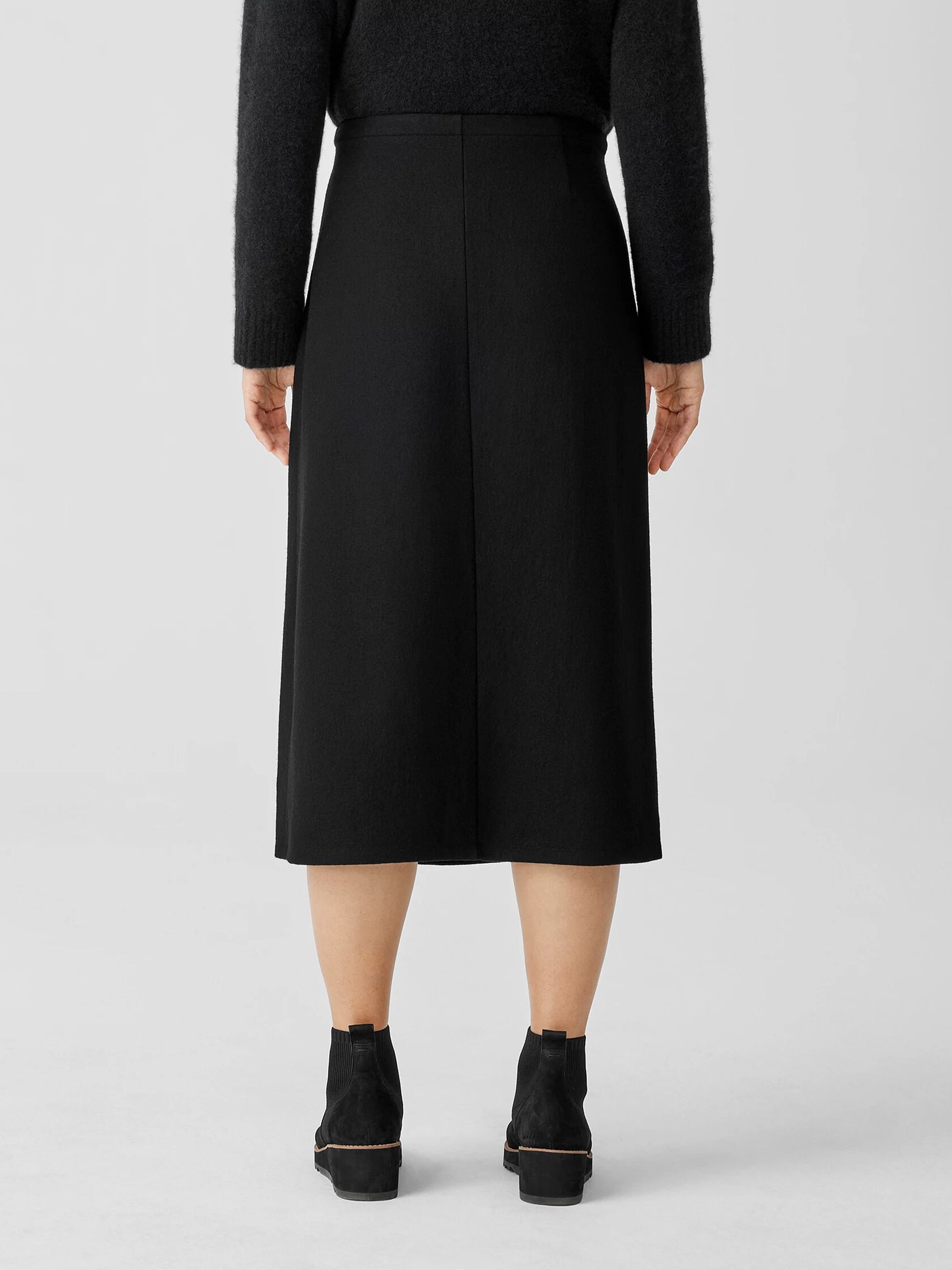 Boiled Wool Jersey Wrap Skirt