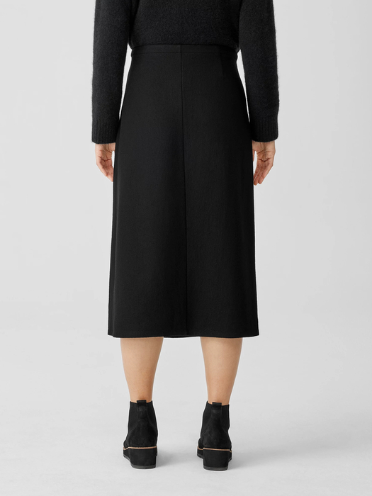 Boiled Wool Jersey Wrap Skirt