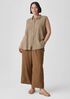 Puckered Organic Linen Sleeveless Shirt