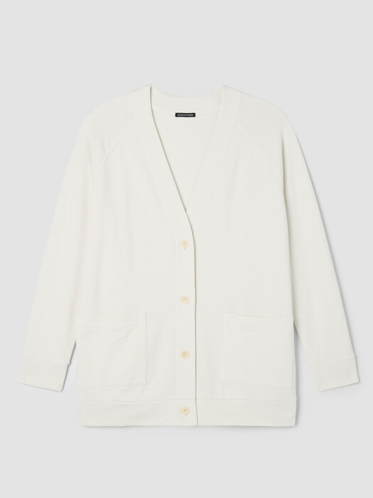 Garment-Dyed Terry Long Cardigan