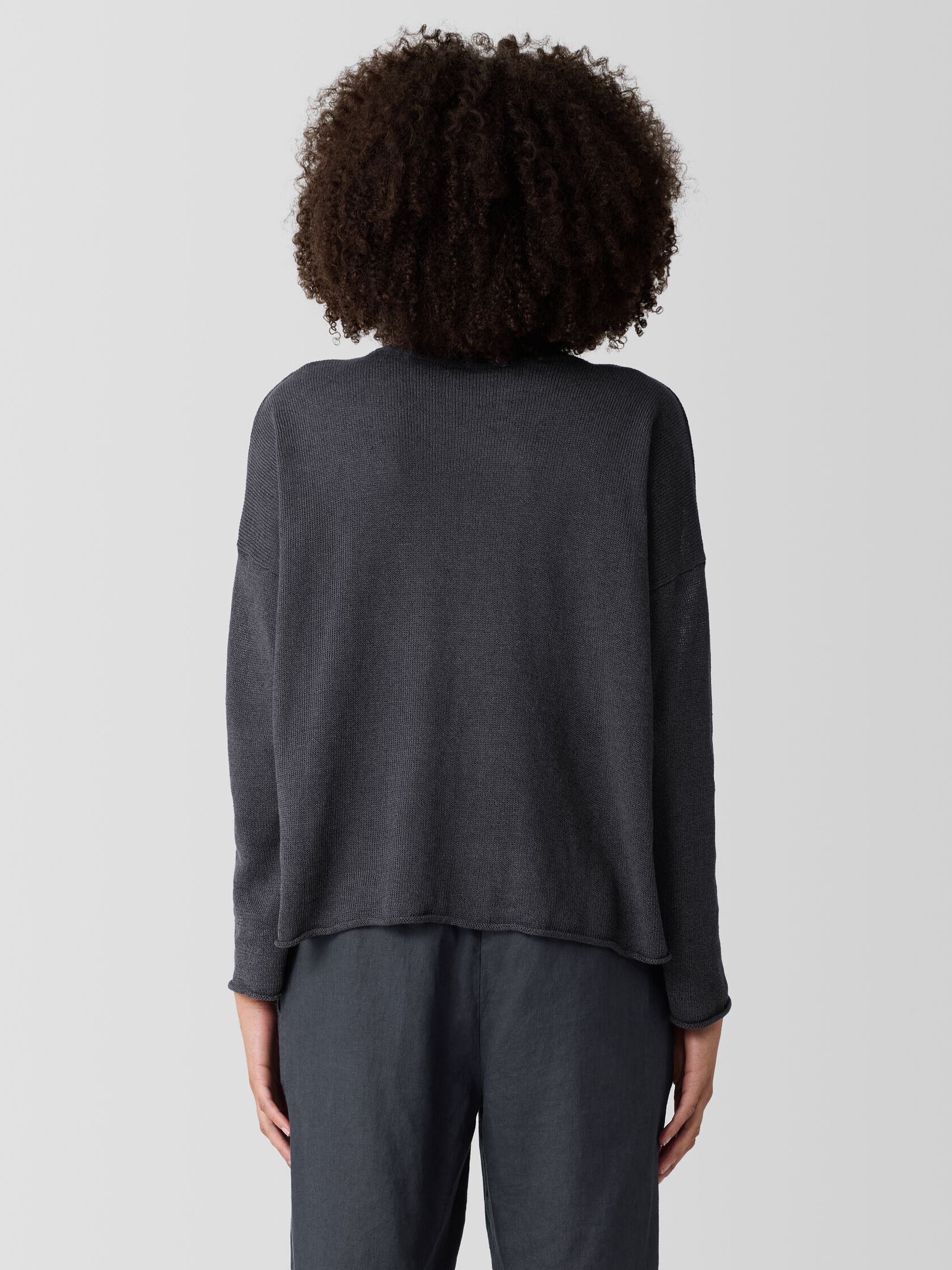 Organic Linen Cotton Cord Crew Neck Top