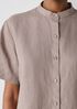 Organic Handkerchief Linen Band Collar Shirt