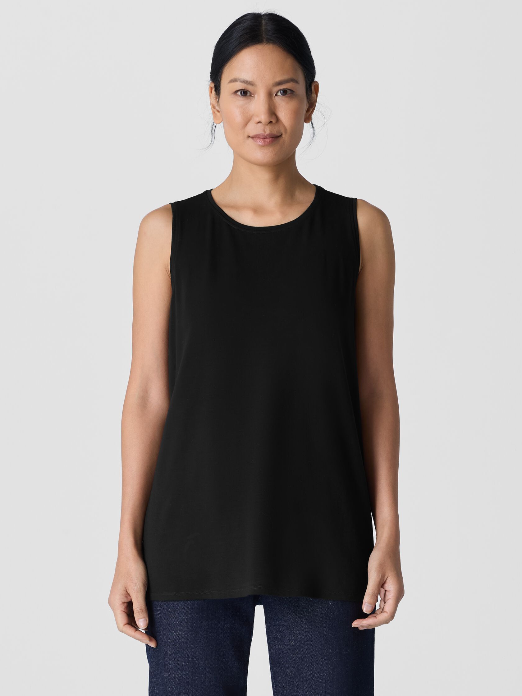 Stretch Jersey Knit Long Tank