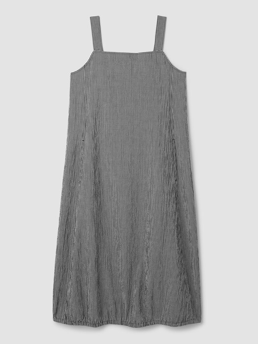 Organic Cotton Pucker Check Lantern Dress | EILEEN FISHER Organic Cotton Pucker Check Lantern Dress | EILEEN FISHER