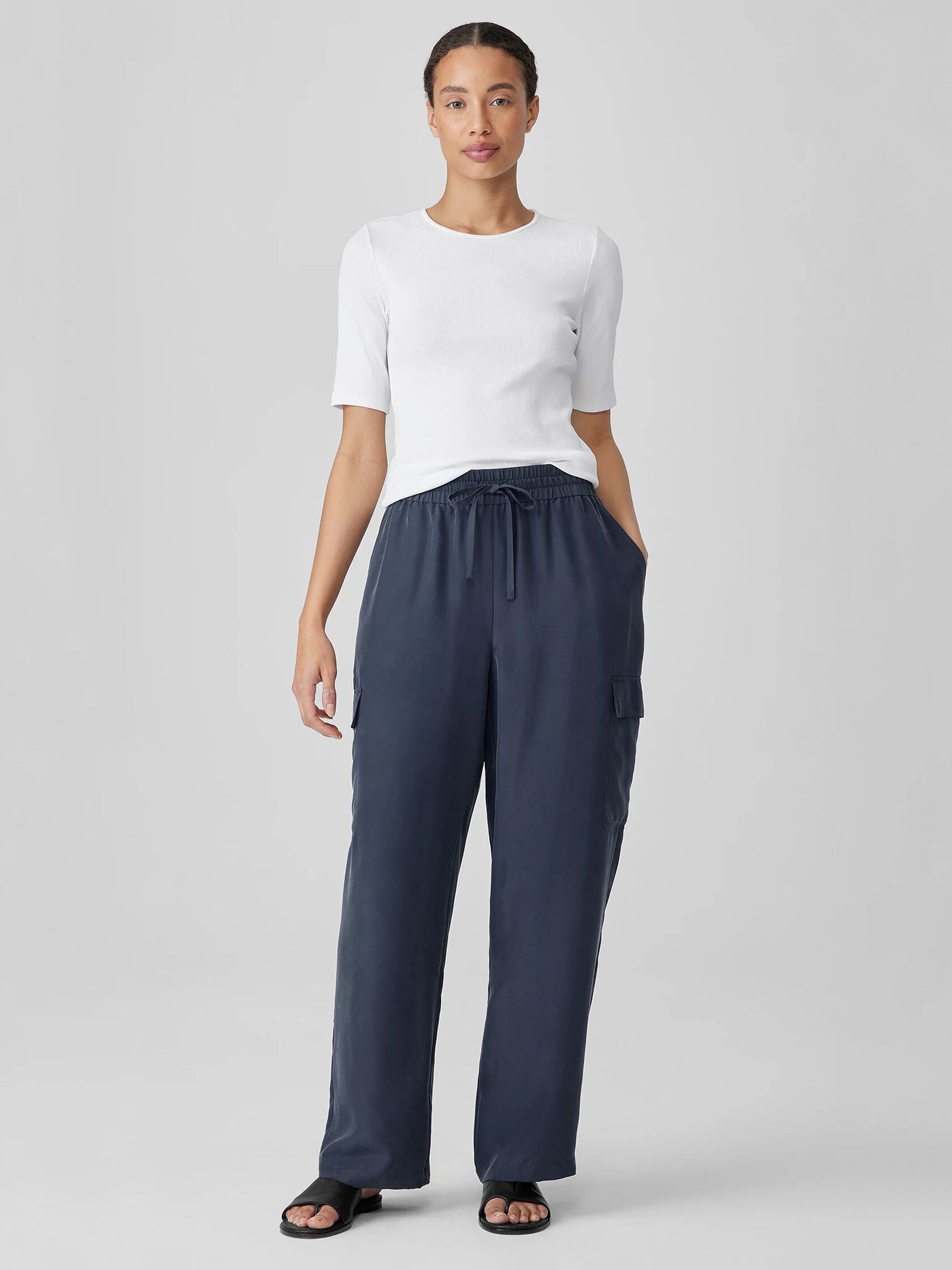 Washed Silk Cargo Pant