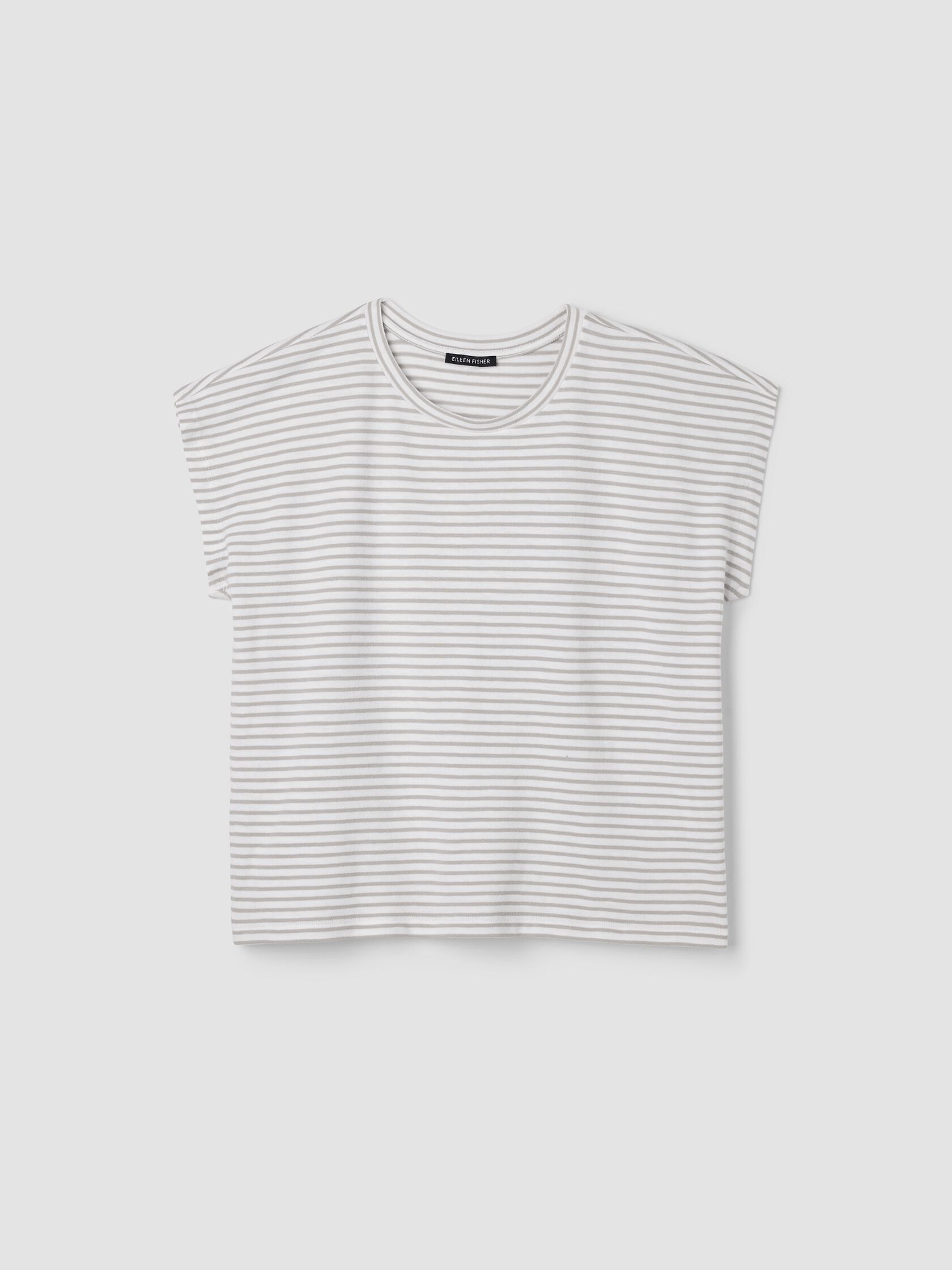 Striped Organic Cotton Slub Crew Neck Tee