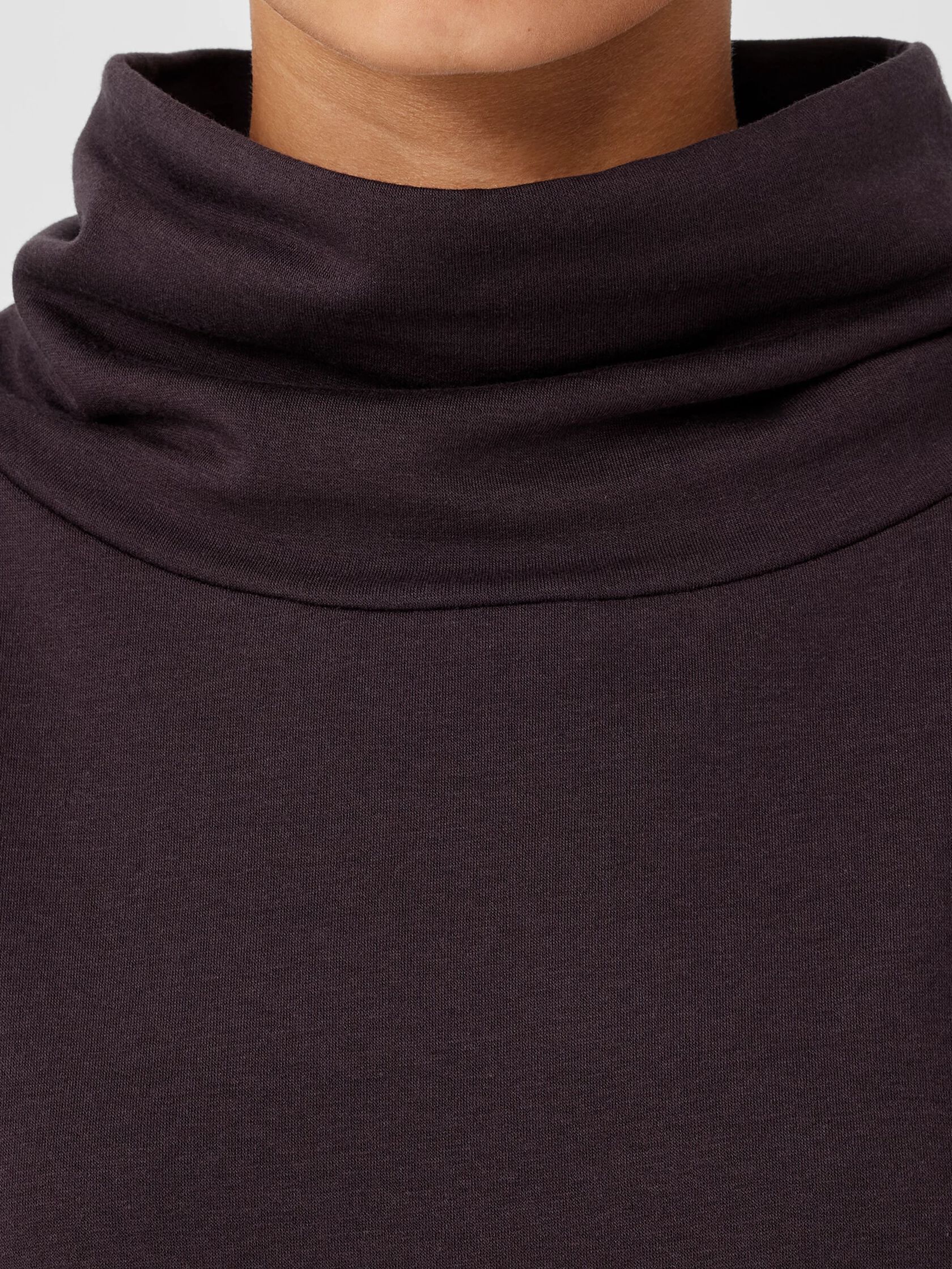 Cozy Brushed Terry Hug Funnel Neck Long Top