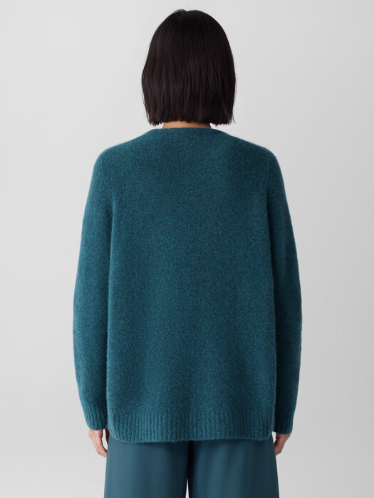 Cashmere Silk Boucle Bliss Crew Neck Long Top